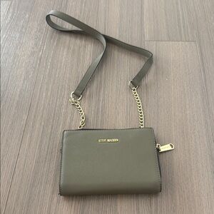 Steve Madden Khaki Crossbody Bag with Gold Accents